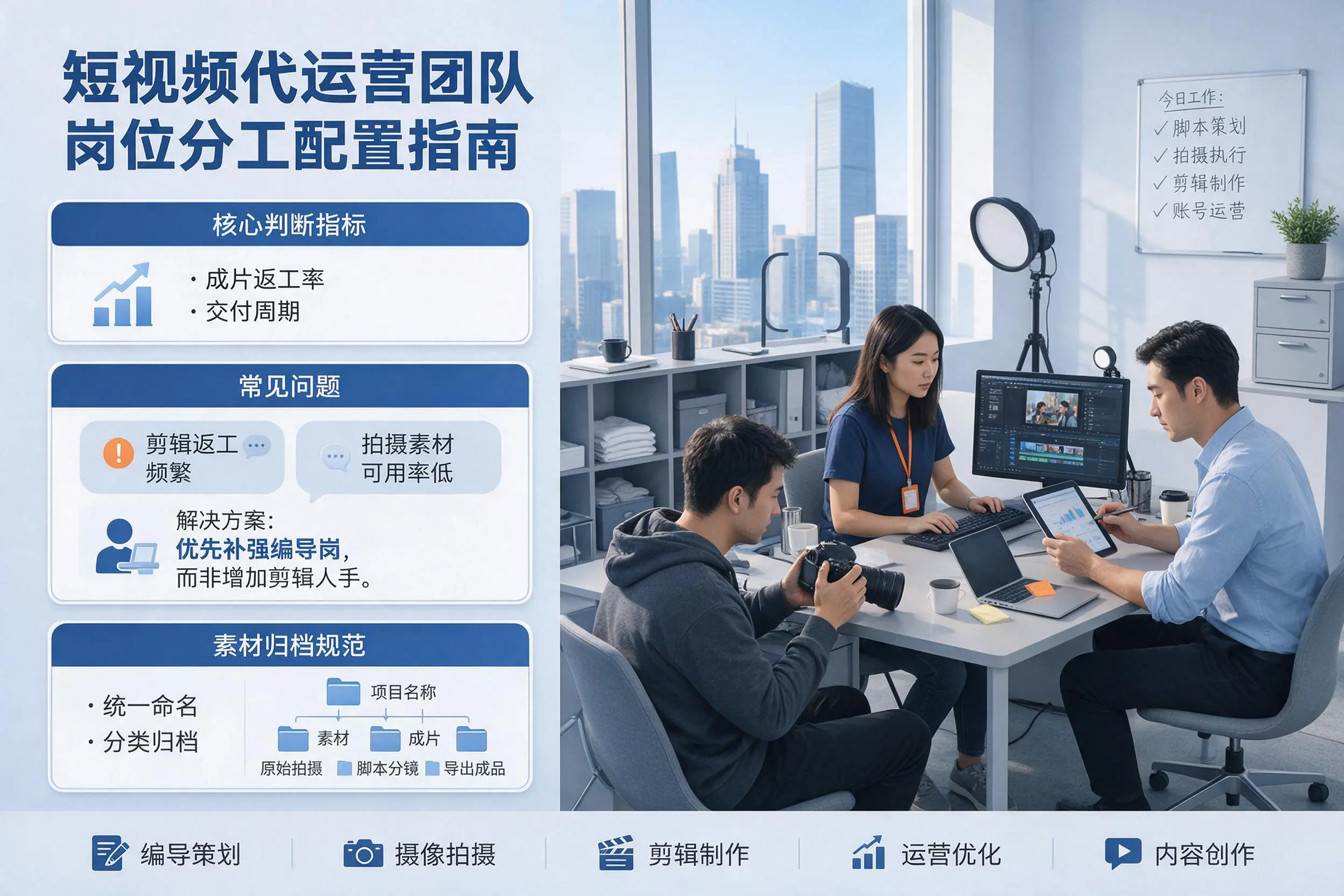 短视频代运营团队如何配置？玉树企业岗位分工科普说明