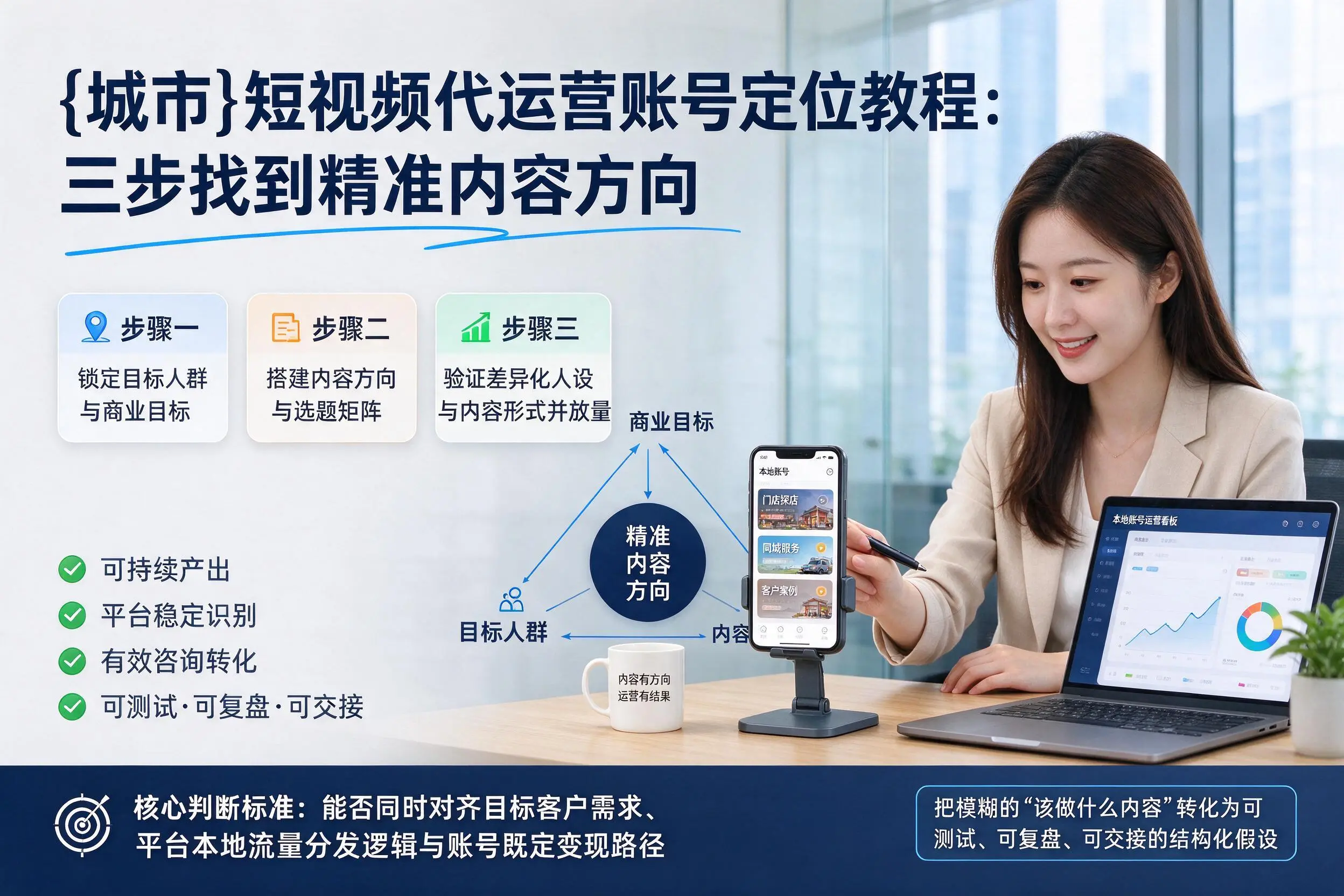 玉树短视频代运营账号定位教程:三步找到精准内容方向
