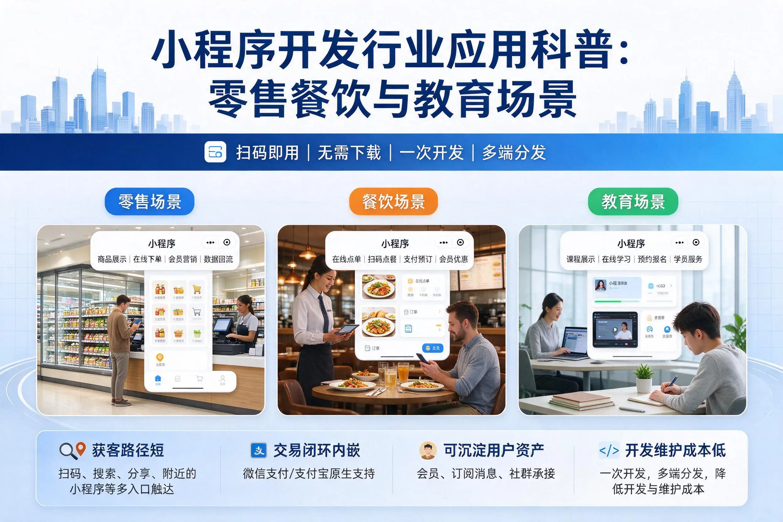 玉树小程序开发行业应用科普:零售餐饮与教育场景