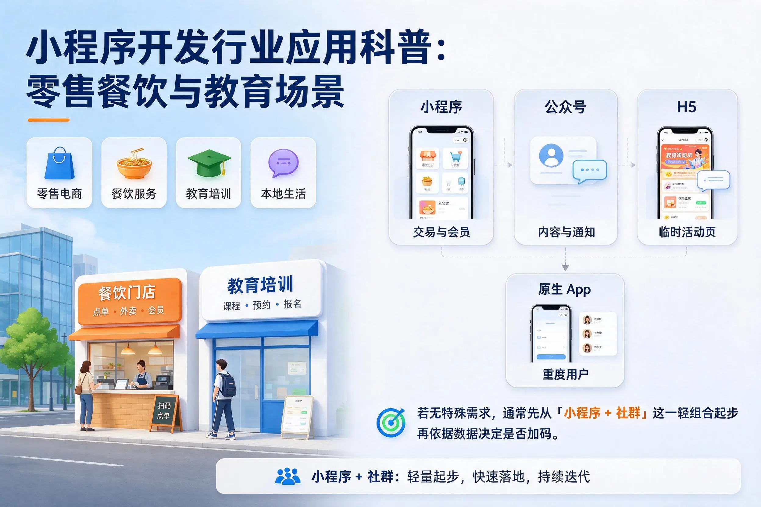 玉树小程序开发行业应用科普:零售餐饮与教育场景