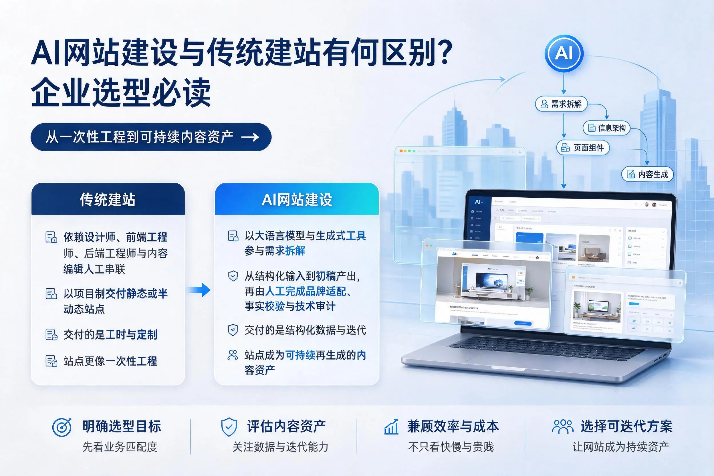 AI网站建设与传统建站有何区别?玉树企业选型必读