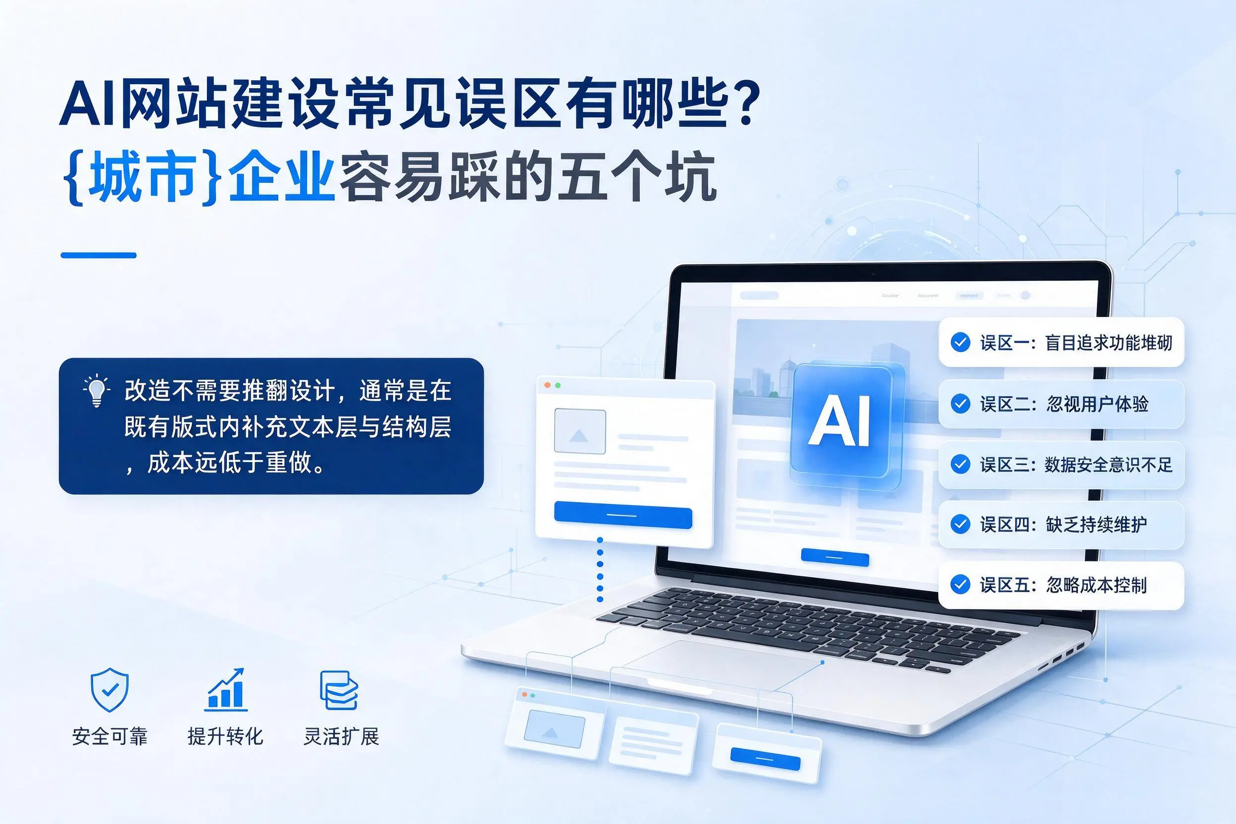AI网站建设常见误区有哪些？玉树企业容易踩的五个坑