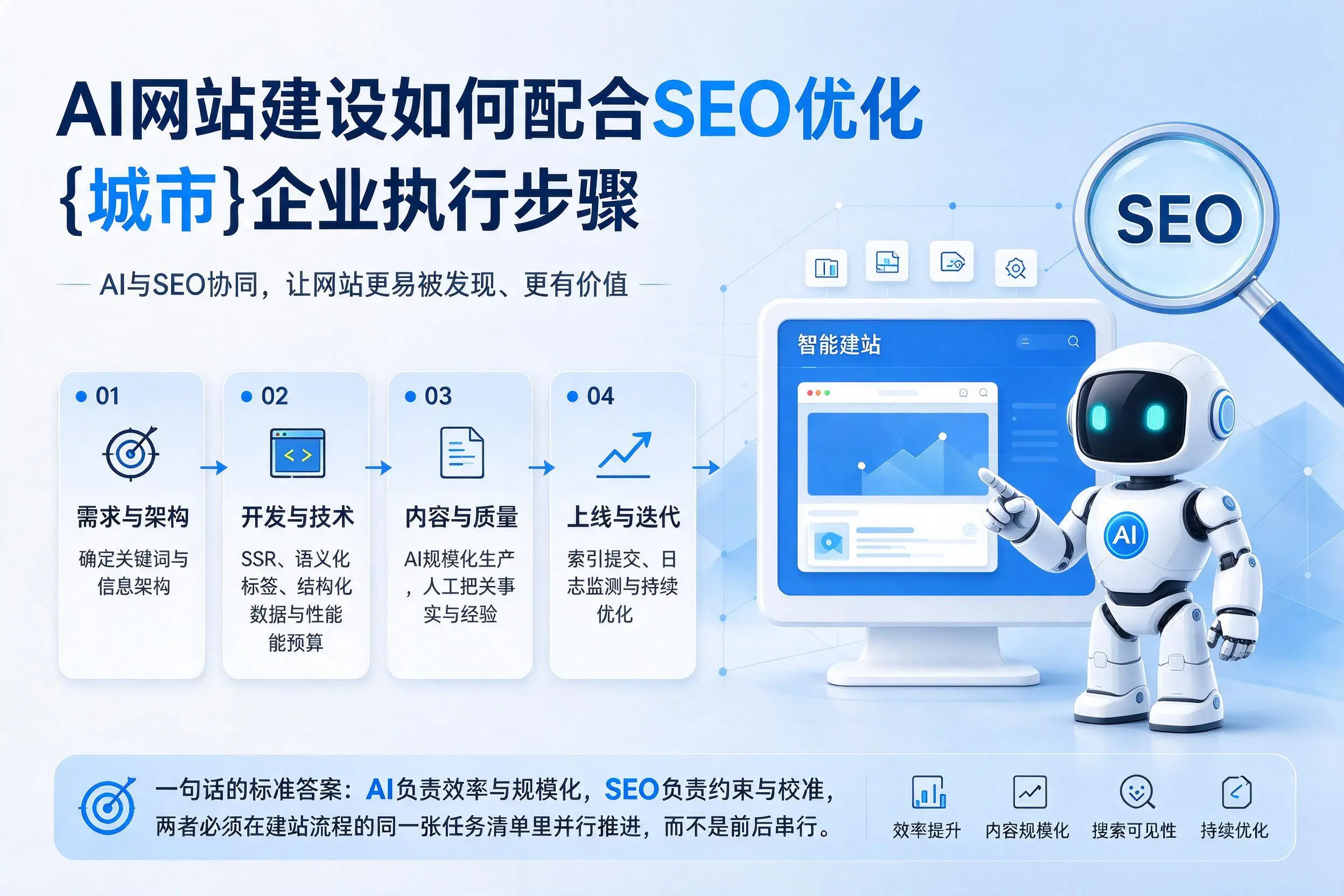 AI网站建设如何配合SEO优化,玉树企业执行步骤