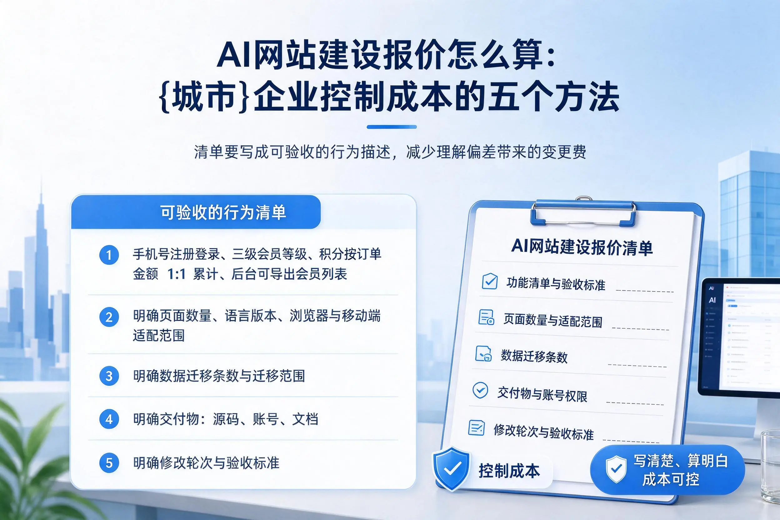 AI网站建设报价怎么算:玉树企业控制成本的五个方法